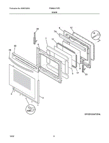 Door parts for Frigidaire Electric Range FGIH3047VFD from AppliancePartsPros.com