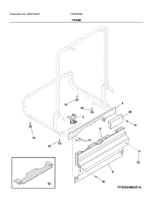 Frame parts for Frigidaire Dishwasher FGIP2468UF1A from AppliancePartsPros.com