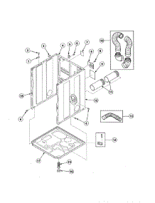 Cabinet / Exhaust Duct / Base-Single Dryers parts for Speed Queen Dryer FGS17AWF from AppliancePartsPros.com
