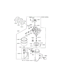 Carburetor parts for Kawasaki Lawn & Garden Engine FJ180V-BS04 from AppliancePartsPros.com
