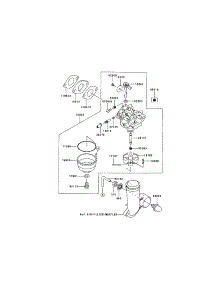 Carburetor parts for Kawasaki Lawn & Garden Engine FJ180V-BS05 from AppliancePartsPros.com