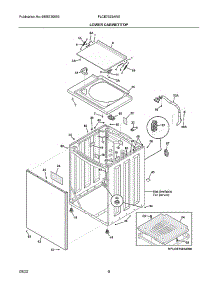 Lower Cabinet / Top|Rflce7523aw0.Svg parts for Frigidaire Laundry Center FLCE7523AW0 from AppliancePartsPros.com