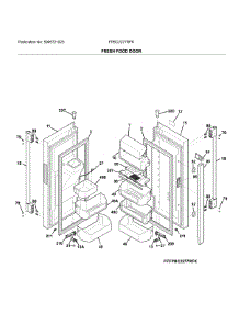 Fresh Food Doors parts for Frigidaire Bottom-Mount Refrigerator FPBC2277RFK from AppliancePartsPros.com