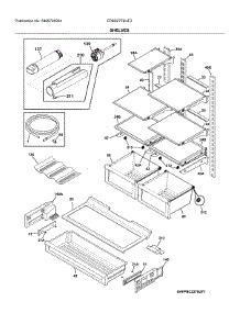 Shelves parts for Frigidaire Bottom-Mount Refrigerator FPBS2778UF3 from AppliancePartsPros.com