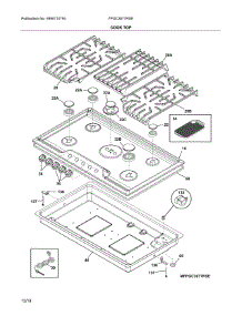 Cook Top parts for Frigidaire Gas Cooktop FPGC3677RSE from AppliancePartsPros.com