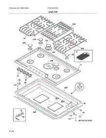 Cook Top parts for Frigidaire Gas Cooktop FPGC3677RSG from AppliancePartsPros.com