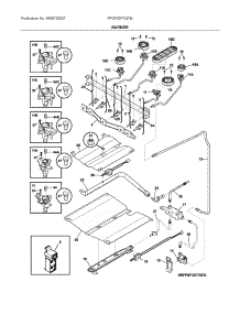 Burner parts for Frigidaire Gas Range FPGF3077QFM from AppliancePartsPros.com