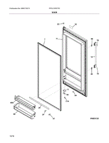 Door parts for Frigidaire Refrigerator FPGU19F8TF0 from AppliancePartsPros.com