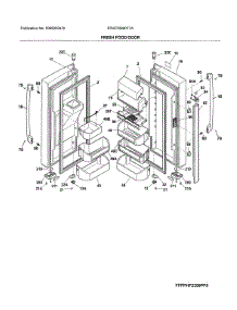 Fresh Food Door parts for Frigidaire Bottom-Mount Refrigerator FPHF2399PF7A from AppliancePartsPros.com