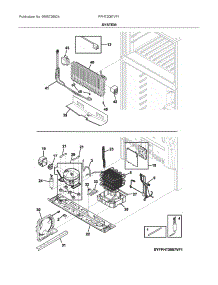 System parts for Frigidaire Top-Mount Refrigerator FPHT2097VF1 from AppliancePartsPros.com