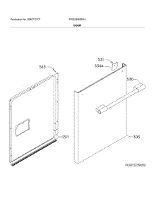 Door parts for Frigidaire Dishwasher FPID2498SF4A from AppliancePartsPros.com