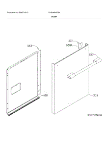 Door parts for Frigidaire Dishwasher FPID2498SF5A from AppliancePartsPros.com