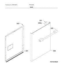 Door parts for Frigidaire Dishwasher FPID2498SF7A from AppliancePartsPros.com