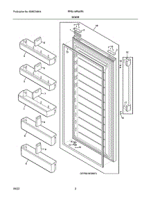 Door parts for Frigidaire Chest Freezer FPRU19F8WF5 from AppliancePartsPros.com