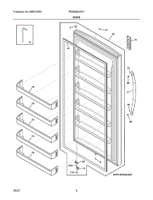 Door parts for Frigidaire Chest Freezer FRAE2024AW1 from AppliancePartsPros.com