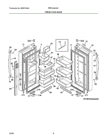 Fresh Food Door parts for Frigidaire Top-Mount Refrigerator FRFC2323AS1 from AppliancePartsPros.com
