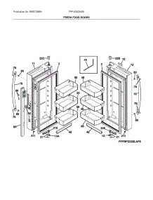 Fresh Food Door parts for Frigidaire Bottom-Mount Refrigerator FRFN2823AS0 from AppliancePartsPros.com