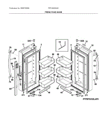 Fresh Food Doors parts for Frigidaire Bottom-Mount Refrigerator FRFN2823AS1 from AppliancePartsPros.com