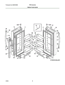 Fresh Food Door parts for Frigidaire Bottom-Mount Refrigerator FRFN2823AS2 from AppliancePartsPros.com