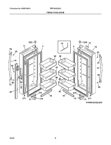 Fresh Food Door parts for Frigidaire Side-By-Side Refrigerator FRFN2823AS4 from AppliancePartsPros.com