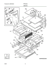Shelves parts for Frigidaire Side-By-Side Refrigerator FRFS2823AD2 from AppliancePartsPros.com
