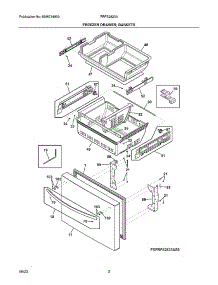 Freezer Drawer, Baskets parts for Frigidaire Side-By-Side Refrigerator FRFS2823AD3 from AppliancePartsPros.com