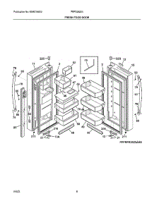 Fresh Food Door parts for Frigidaire Side-By-Side Refrigerator FRFS2823AS2 from AppliancePartsPros.com