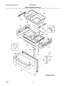 Freezer Drawer, Baskets parts for Frigidaire Bottom-Mount Refrigerator FRFS2823AW3 from AppliancePartsPros.com