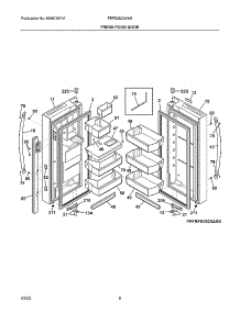 Fresh Food Door parts for Frigidaire Bottom-Mount Refrigerator FRFS2823AW3 from AppliancePartsPros.com