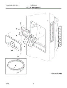 Ice & Water Dispenser parts for Frigidaire Side-By-Side Refrigerator FRSC2333AS5 from AppliancePartsPros.com