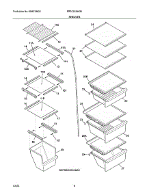 Shelves parts for Frigidaire Side-By-Side Refrigerator FRSC2333AS6 from AppliancePartsPros.com
