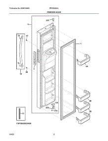 Freezer Door parts for Frigidaire Side-By-Side Refrigerator FRSS2323AB5 from AppliancePartsPros.com