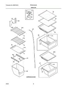 Shelves parts for Frigidaire Side-By-Side Refrigerator FRSS2333AS5 from AppliancePartsPros.com