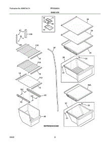 Shelves parts for Frigidaire Side-By-Side Refrigerator FRSS2623AD6 from AppliancePartsPros.com