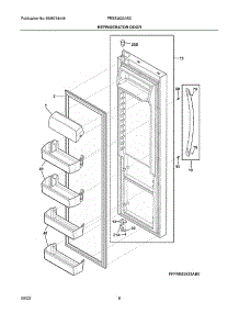 Refrigerator Door parts for Frigidaire Side-By-Side Refrigerator FRSS2623ASC from AppliancePartsPros.com
