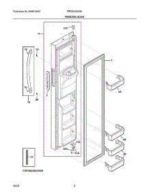 Freezer Door parts for Frigidaire Side-By-Side Refrigerator FRSS2633AS5 from AppliancePartsPros.com