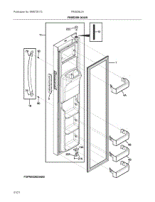 Freezer Door parts for Frigidaire Side-By-Side Refrigerator FRSS26L3AB0 from AppliancePartsPros.com
