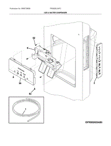 Ice & Water Dispenser parts for Frigidaire Side-By-Side Refrigerator FRSS26L3AF2 from AppliancePartsPros.com