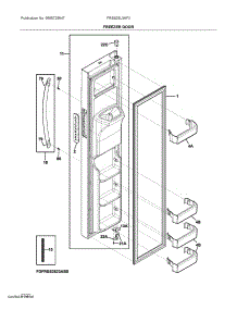 Freezer Door parts for Frigidaire Side-By-Side Refrigerator FRSS26L3AF3 from AppliancePartsPros.com