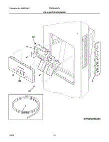 Ice & Water Dispenser parts for Frigidaire Side-By-Side Refrigerator FRSS26L3AF4 from AppliancePartsPros.com