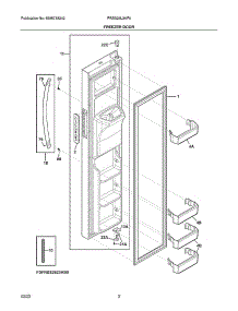 Freezer Door parts for Frigidaire Side-By-Side Refrigerator FRSS26L3AF6 from AppliancePartsPros.com