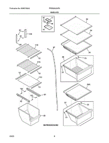 Shelves parts for Frigidaire Side-By-Side Refrigerator FRSS26L3AF6 from AppliancePartsPros.com