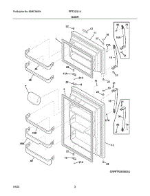 Door parts for Frigidaire Top-Mount Refrigerator FRTD2021AS0 from AppliancePartsPros.com