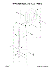 Powerscrew And Ram Parts parts for Whirlpool Trash Compactor GACP15XXMG5 from AppliancePartsPros.com