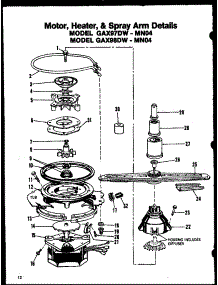 Motor (Gax97dw / Mn01) (Gax97dw / Mn02) (Gax97dw / Mn03) (Gax98dw / Mn01) (Gax98dw / Mn02) (Gax98dw / Mn03) parts for Amana Dishwasher GAX95DW-OA/MN02 from AppliancePartsPros.com