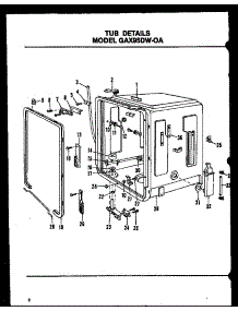 Tub Details (Gax95dw-Oa / Mn01) (Gax95dw-Oa / Mn02) (Gax95dw-Oa / Mn03) parts for Amana Dishwasher GAX97DW/MN02 from AppliancePartsPros.com