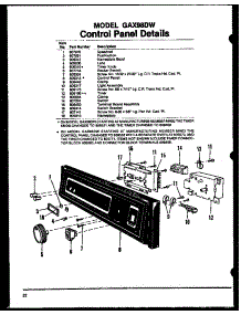 Control Panel Details (Gax98dw / Mn01) (Gax98dw / Mn02) (Gax98dw / Mn03) parts for Amana Dishwasher GAX97DW/MN02 from AppliancePartsPros.com