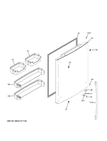 Fresh Food Door parts for Ge Bottom-Mount Refrigerator GBE21DGKLRBB from AppliancePartsPros.com