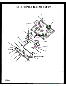 Top & Top Burner Assembly parts for Amana Gas Range GBK26AA092M/P1142366NW from AppliancePartsPros.com