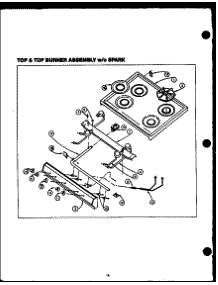 Top And Top Burner Assembly W / O Spark (Gbp26aa) (Sbp26aa) (Sbp26ab) (Gbp26ab) (Sbp26cb) (Gbp26cb) (Gbp26db) (Sbp26db) (Gbp26eb) (Sbp26eb) parts for Amana Gas Range GBP24AA0PU from AppliancePartsPros.com
